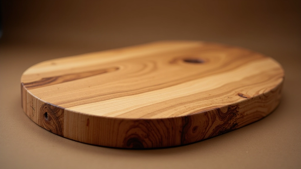 Beautifully finished wooden cutting board with hand-carved details
